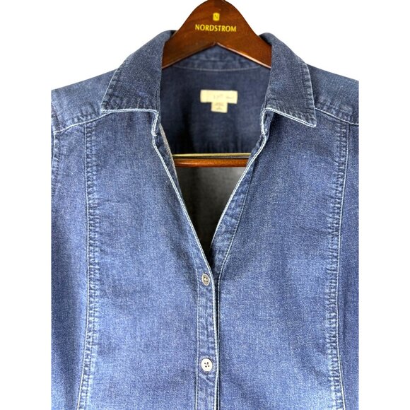 J.jill Country Club Coastal Preppy Denim Button Front Dress, Women's S Petite - Picture 4 of 8